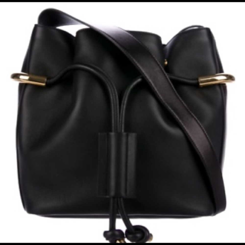 Chloe Emma black leather bucket bag